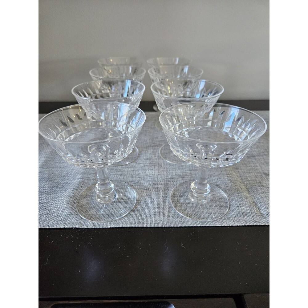 Crystal Champagne Glasses | Coupes by Val Saint Lambert (Set Of 8)